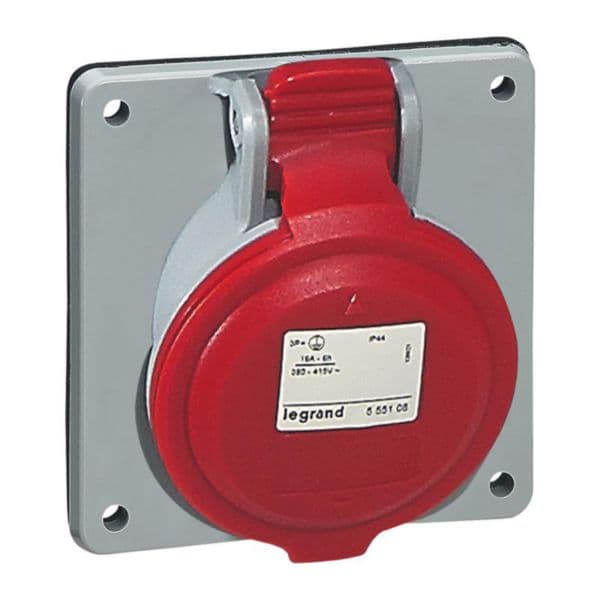 Toma de empotrar LEGRAND 555289 · 3P+T+N 32A 415VAC IP44 rojo