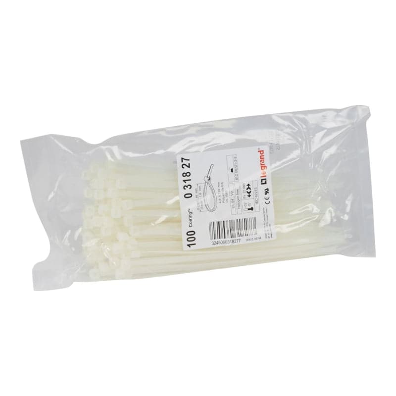 Cintillo amarracable incoloro colring LEGRAND 031827 · 4.6x180 (ANCHO X LARGO) - por unidad
