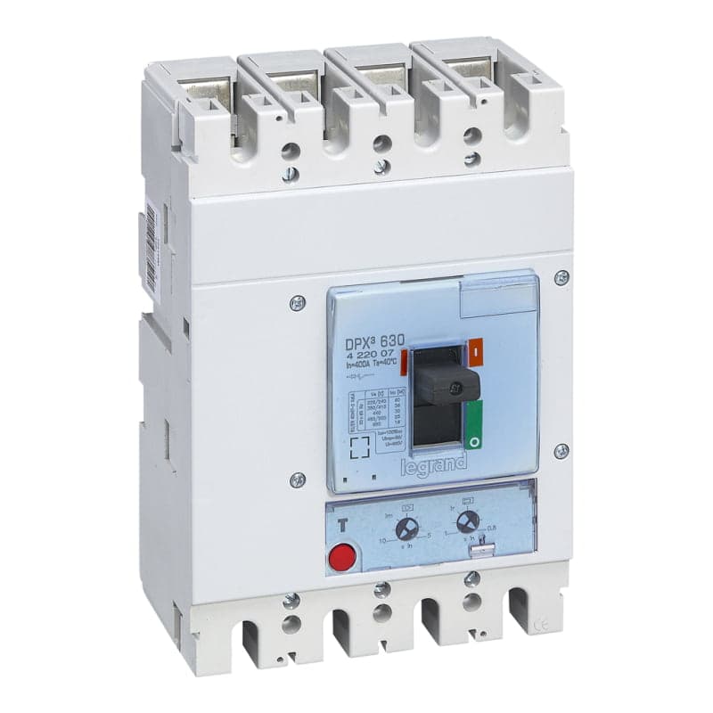 Interruptor termagnetico LEGRAND 422007 · DPX3 630 4P, regulable de 320A a 400A, 36kA - 380/415VAC