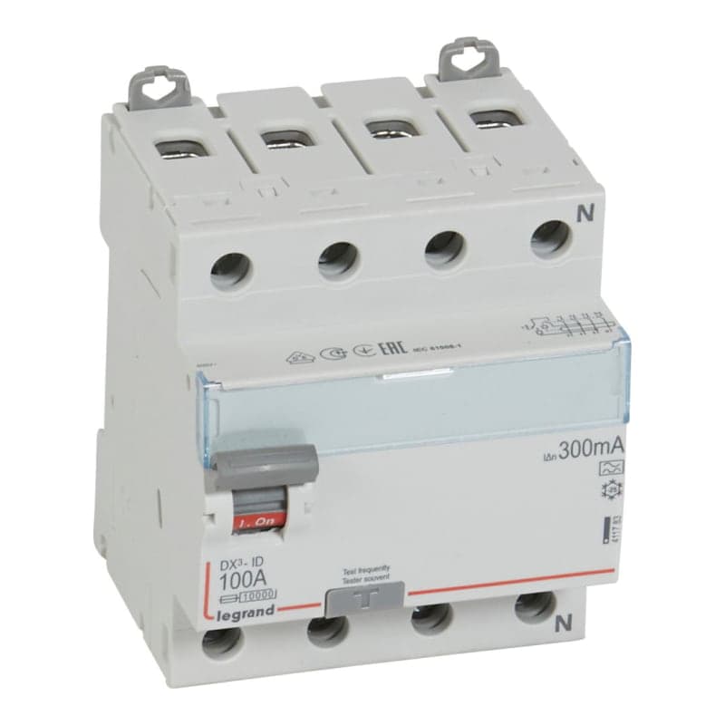 Interruptor diferencial LEGRAND 411783 · DX3, tipo A 4x100A 300mA 400V