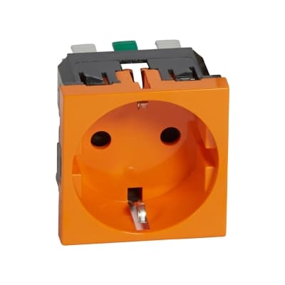 Toma schuko LEGRAND 077217 · naranja 2P+T 2MOD MOSAIC
