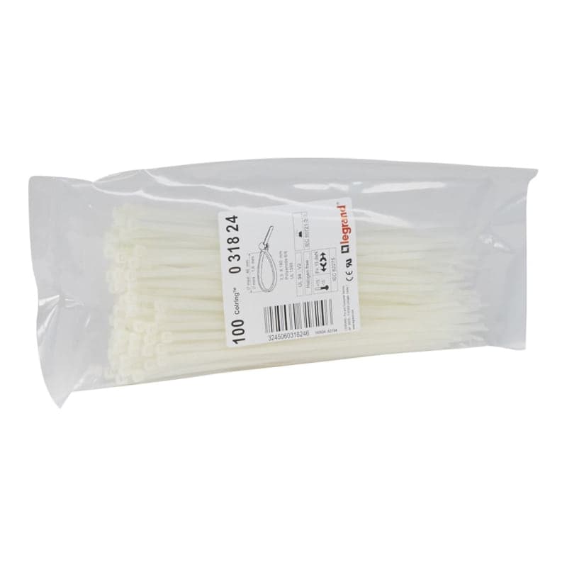 Cintillo amarracable incoloro colring LEGRAND 031824 · 3.5x180 (ANCHO X LARGO) - por unidad