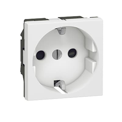 Toma schuko LEGRAND 077213 · 2P+T con tornillo MOSAIC 2MOD blanco