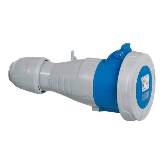 Toma aérea LEGRAND 555415 · 3P+T 32A 230VAC IP67 azul 9H P17 tempra pro