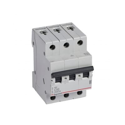 Interruptor termomagnético para riel DIN LEGRAND 419889 · RX3 C50 3x50A 10kA/230VAC