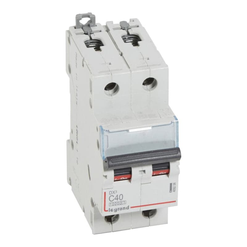 Interruptor termomagnético DIN LEGRAND 409206 · DX3 10000 C40, 2x40A, IEC 60947, 32kA/230VAC - 16kA/400VAC