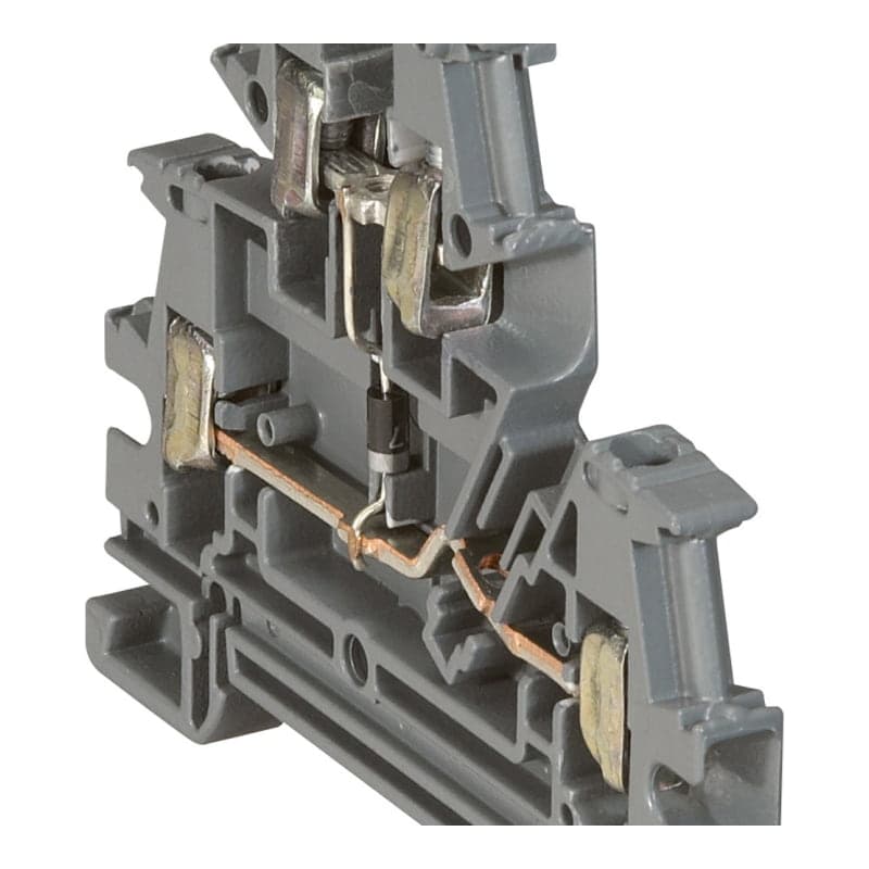 Bornera de conexión LEGRAND 037155 · 2 pisos gris 4mm portadiodo