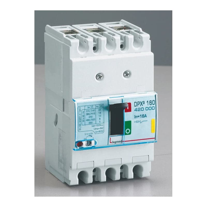Interruptor termomagnético DPX³ LEGRAND 420000 · 160 3P, regulable de, 12.8A a 16A 16kA/380-415VAC