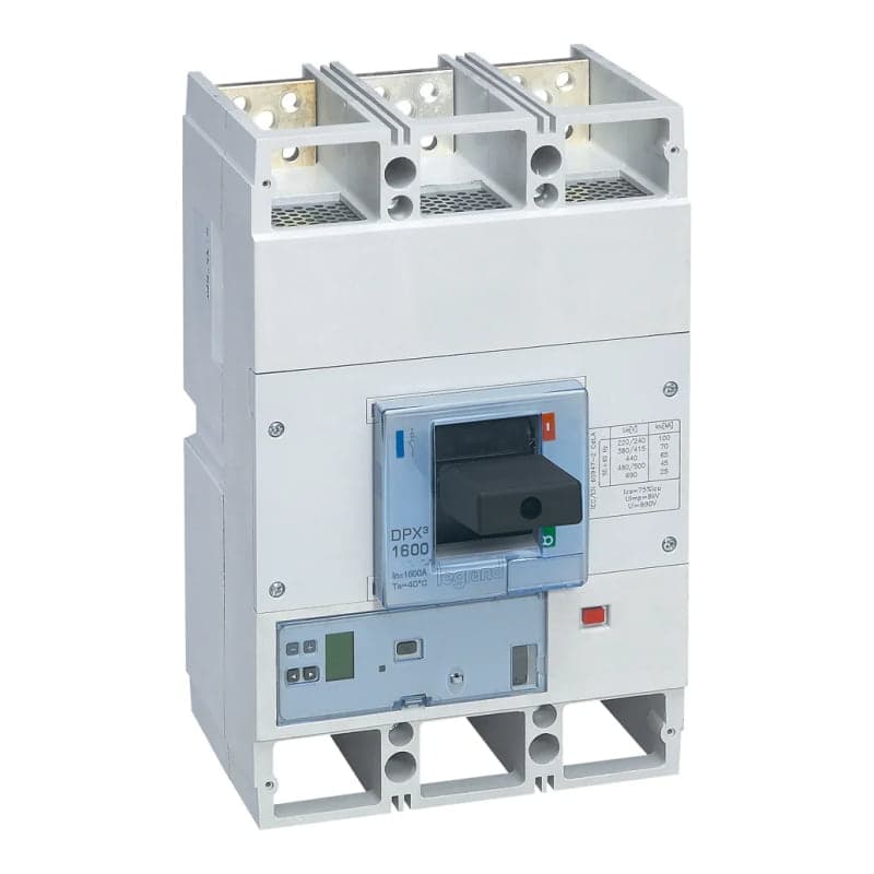 Interruptor electrónico LEGRAND 422315 · DPX3 1600 3P, S2 (LSI) 640 -1600A, 50kA - 380/415VAC