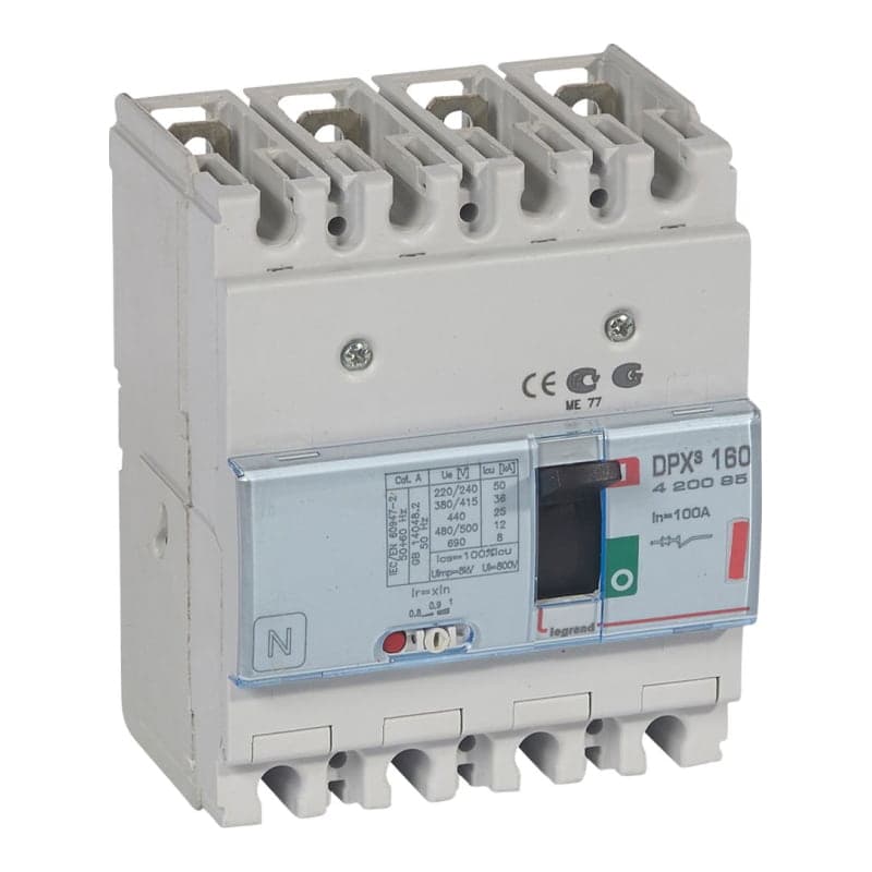Interruptor termomagnético LEGRAND 420095 · DPX3 160 4P regulable de 80A a 100A