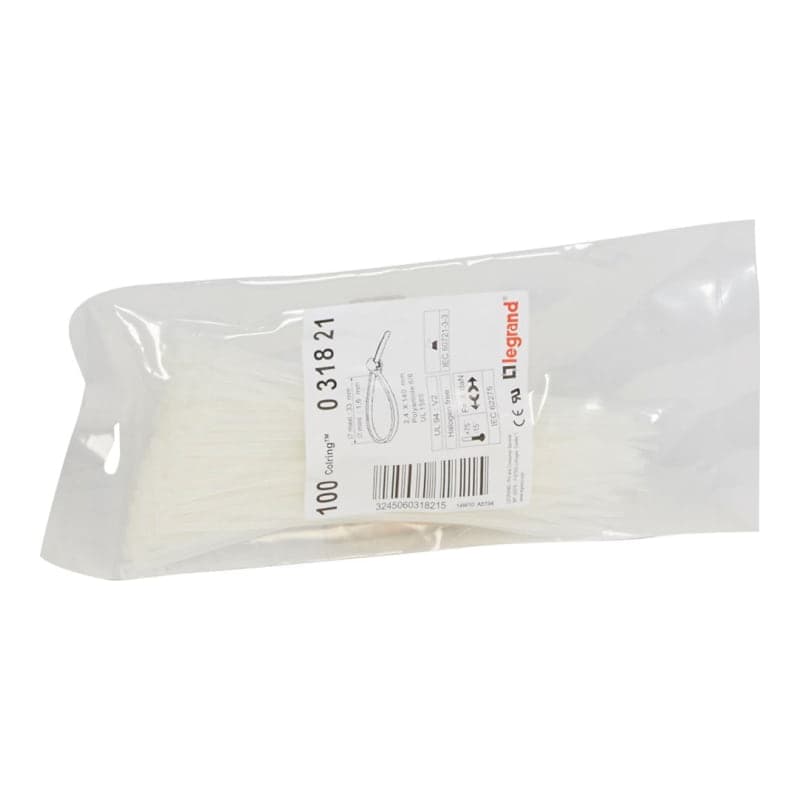 Cintillo amarracable incoloro colring LEGRAND 031821 · 2.4x140 (ANCHO X LARGO) - por unidad