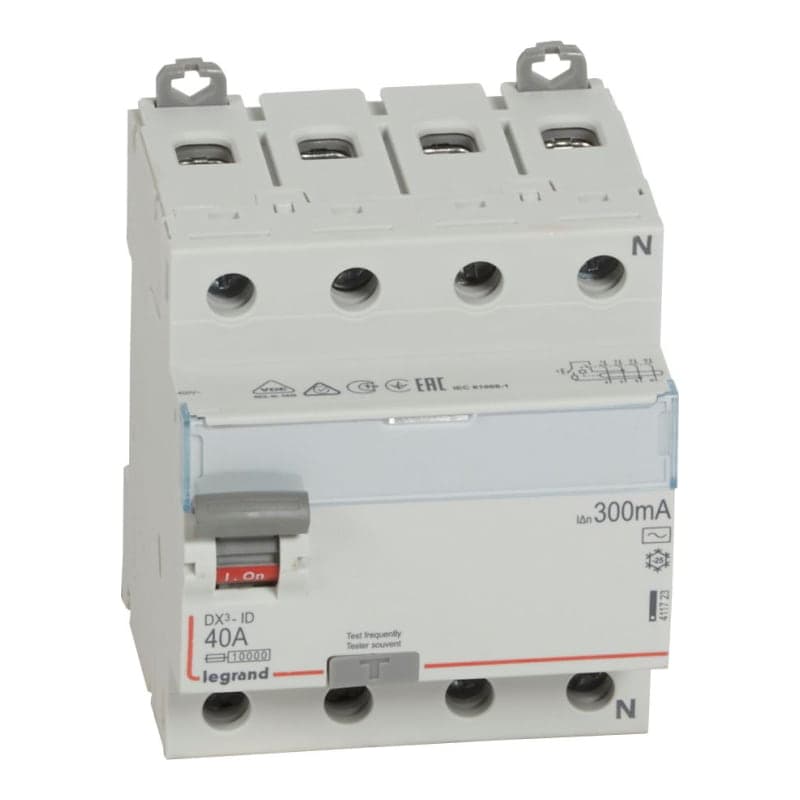 Interruptor diferencial LEGRAND 411723 · DX3-ID 4x40 300mA 230V. 4 mod DIN