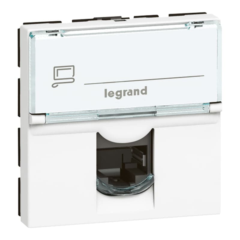 Toma de datos RJ45 LEGRAND 076564 · cat 6 UTP, Mosaic 2 módulos blanco