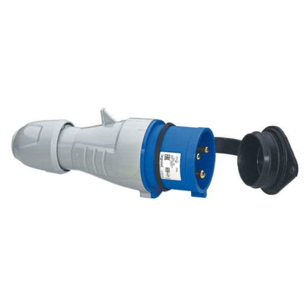 Enchufe aéreo LEGRAND 555234 · 2P+T 32A 250VAC IP44 azul - 6H - P17 tempra pro