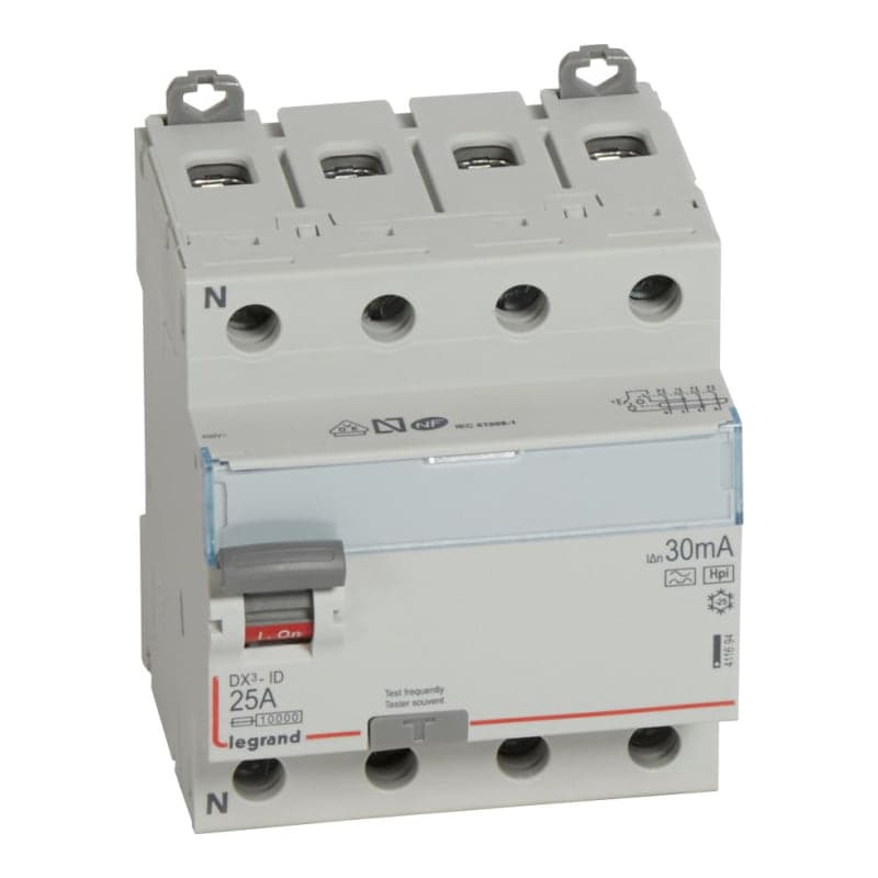 Interruptor diferencial LEGRAND 411694 · DX3 tip F-SUPER inmunizado 4x25A 230V 30mA