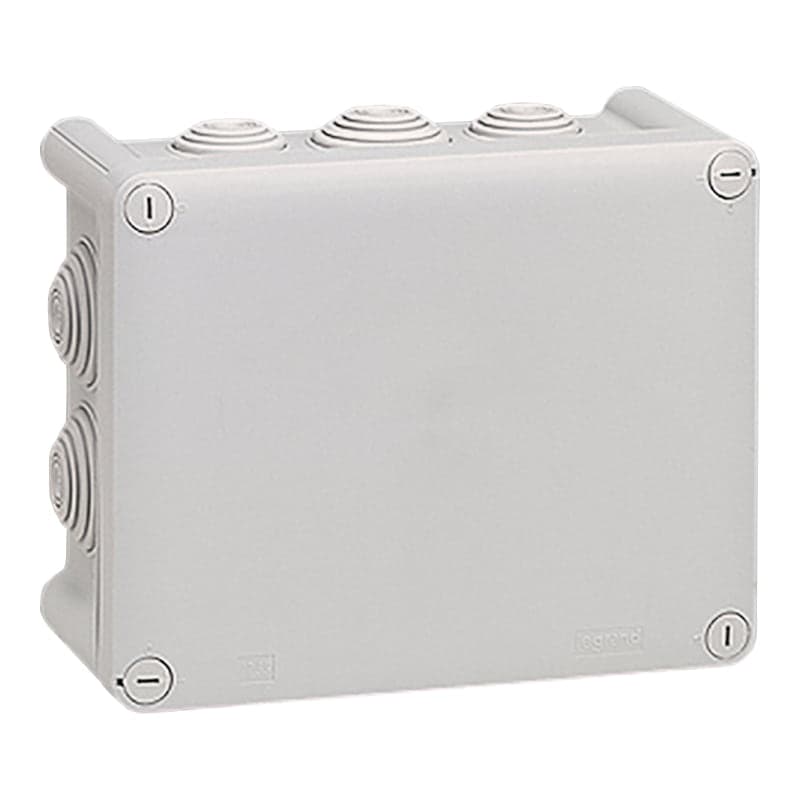 Caja de pase O derivacion de PVC LEGRAND 092042 · PLEXOIP55 155x110x70 10 conos