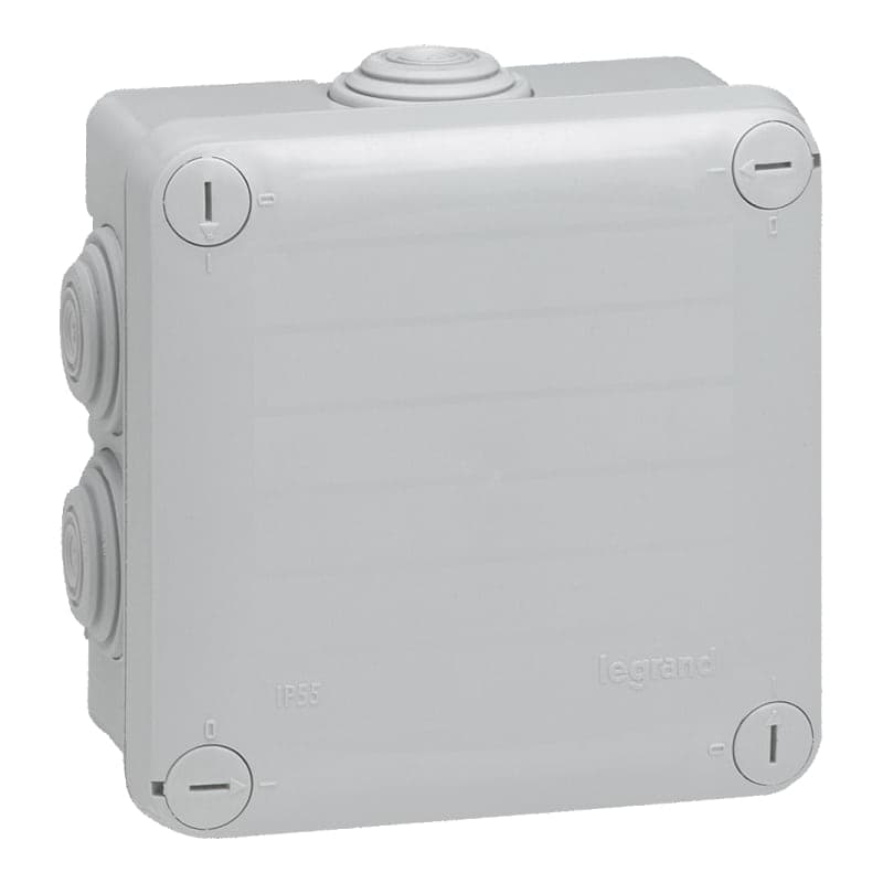 Caja de pase O derivacion PVC PLEXO LEGRAND 092022 · IP55 105x105x55mm 7 conos
