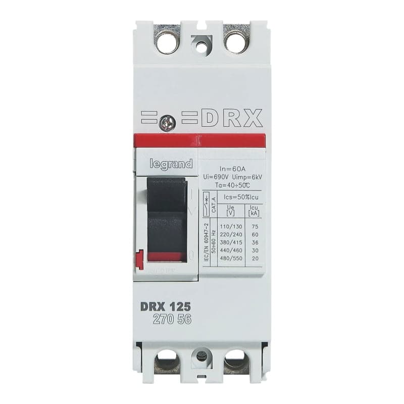 Interruptor termomagnético fijo drx LEGRAND 027056 · 125 2P, 60A, 36kA 380/415VAC