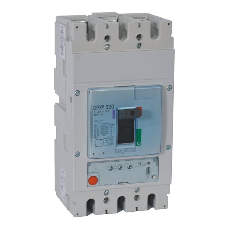 Interruptor electrónico LEGRAND 422522 · DPX3 630 3P, S1 (LS) regulable de 252A A 630A 70kA/380-415