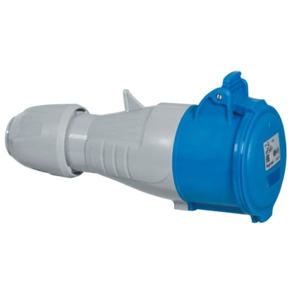 Toma aérea LEGRAND 555214 · 2P+T 32A 250VAC IP44 azul - 6H - P17 tempra pro