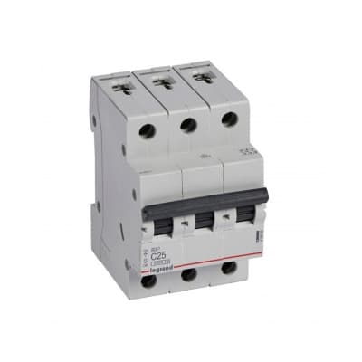 Interruptor termomagnético LEGRAND 419886 · RX3 C25 3x25A 10kA/230VAC