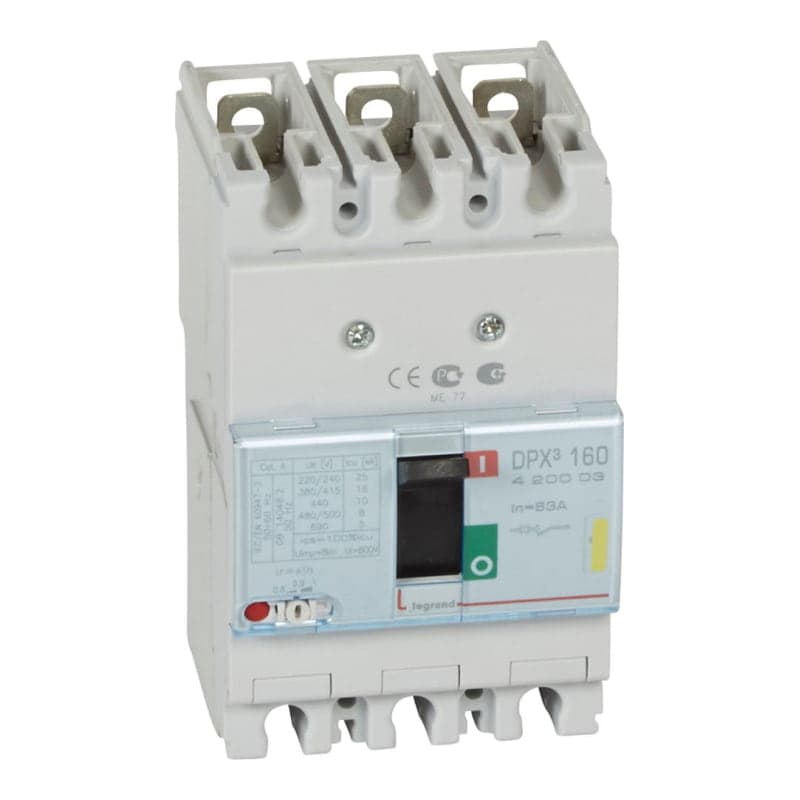 Interruptor termomagnético LEGRAND 420003 · DPX3 160 LCD 3P regulable 50.4A a 63A 16kA