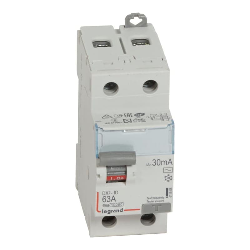 Interruptor diferencial LEGRAND 411506 · DX3, tipo AC 2x63A 30mA 230V