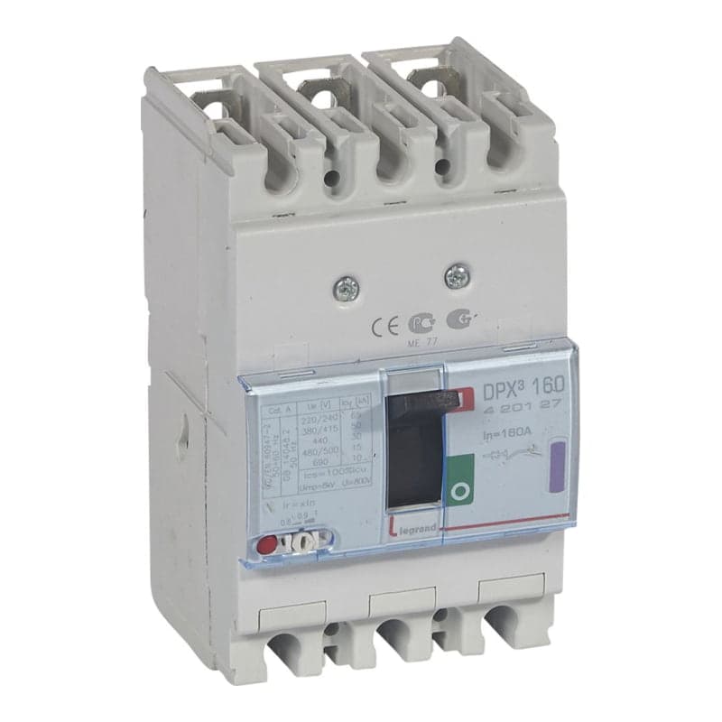 Interruptor termomagnético LEGRAND 420127 · DPX3 160 LCD 3P regulable 128A a 160A 50kA