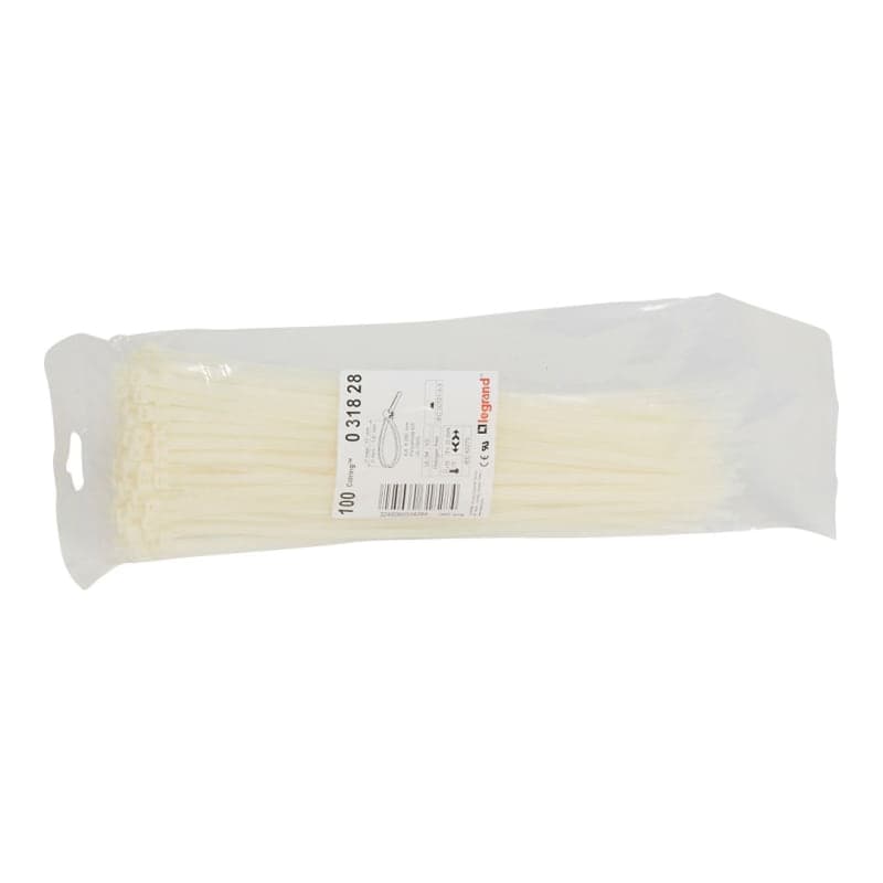 Cintillo amarracable incoloro colring LEGRAND 031828 · 4.6x280 (ANCHO X LARGO) - por unidad