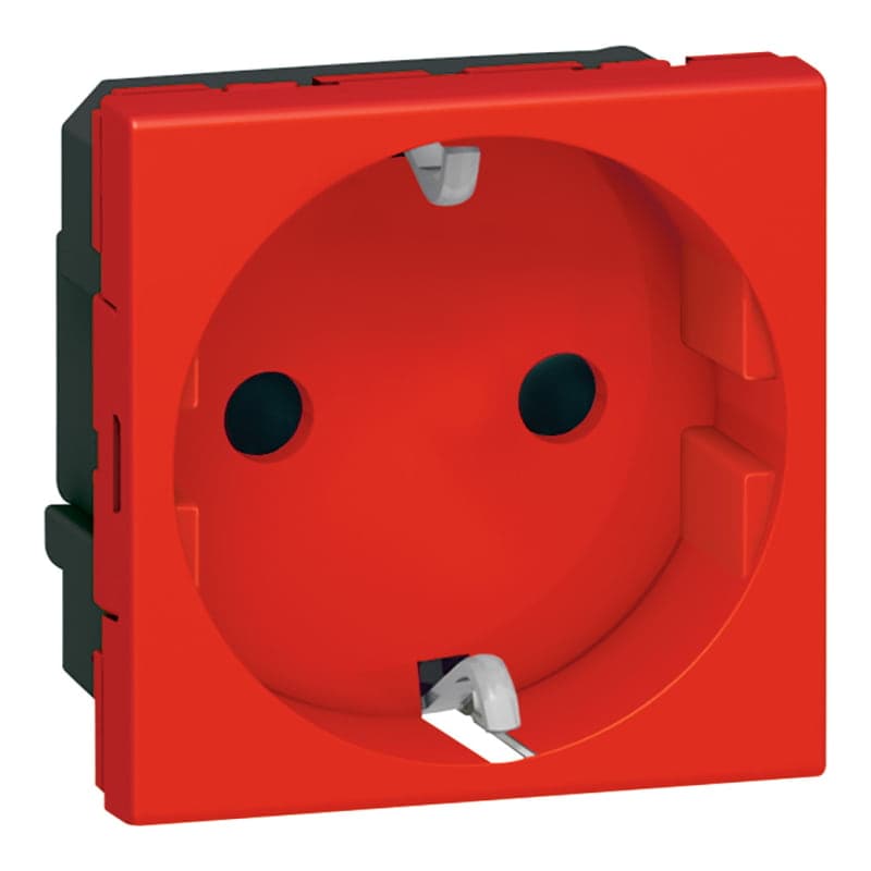 Toma schuko LEGRAND 077218 · 2P+T MOSAIC, 2 mod. rojo