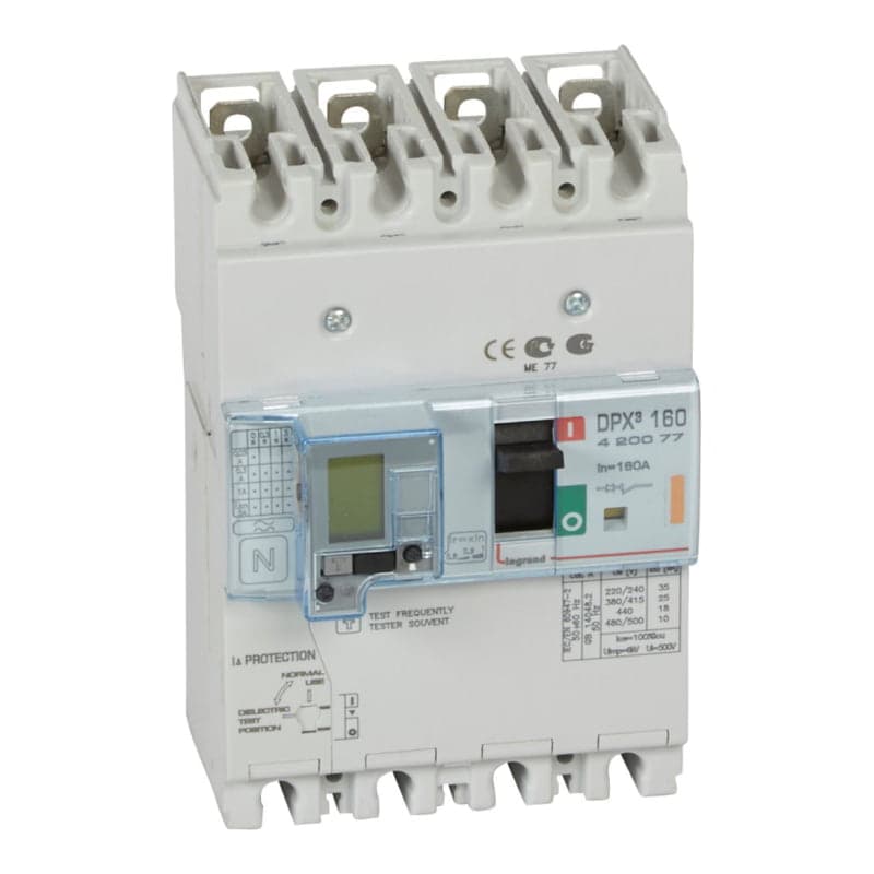 Interruptor diferencial LEGRAND 420077 · DPX3 160 LCD 4P regulable 128A a 160A 25