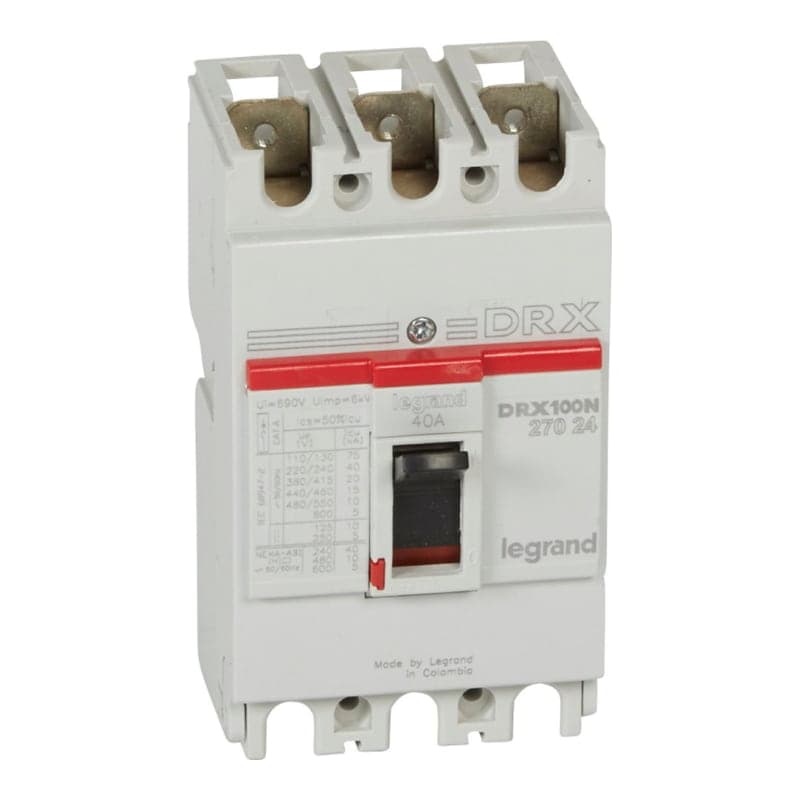 Interruptor termomagnético fijo drx LEGRAND 027024 · 125 3P, 40A, 20kA 380/415VAC
