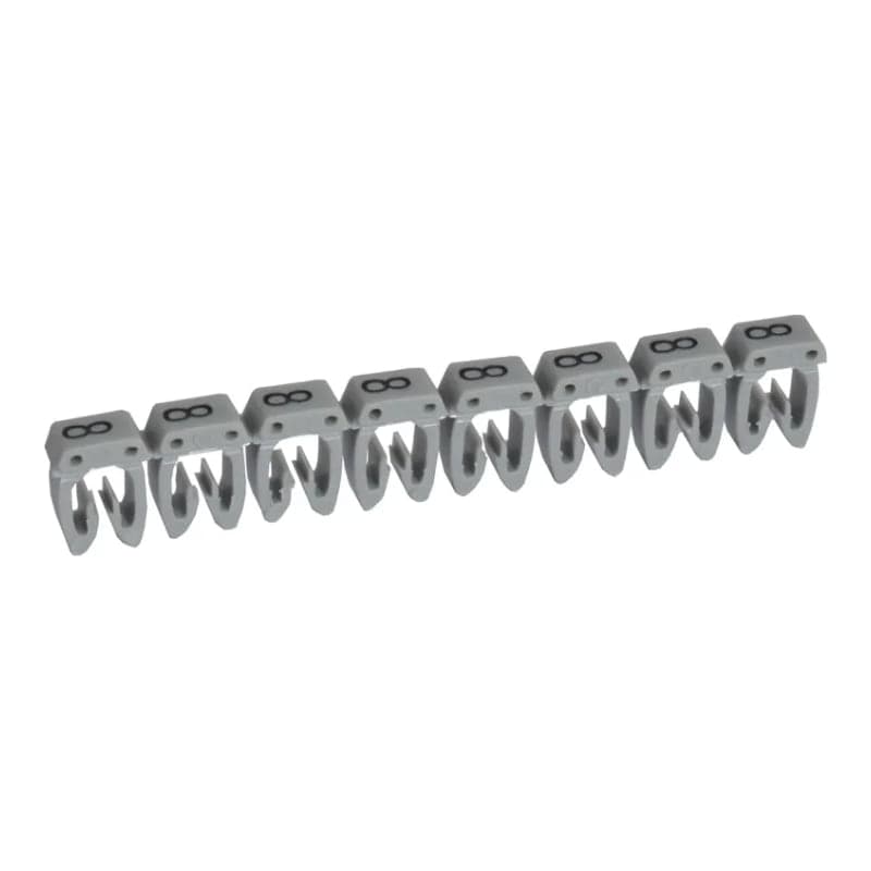 Marcador cab LEGRAND 038218 · 3 CABLES-0.5A 1.5mm² - número 8 gris por unidad