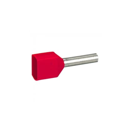 Terminal doble aislado LEGRAND 37688 · 2x18 AWG (2x1mm²) rojo x100und (paquete x100)