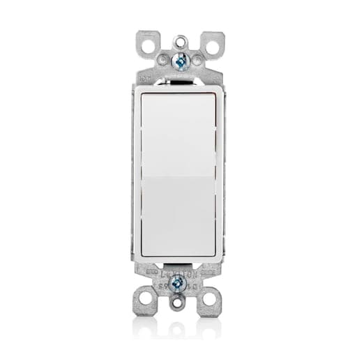 Interruptor simple decora LEVITON 5603-2W · D/3 conmutación 15A L/T 250V blanco