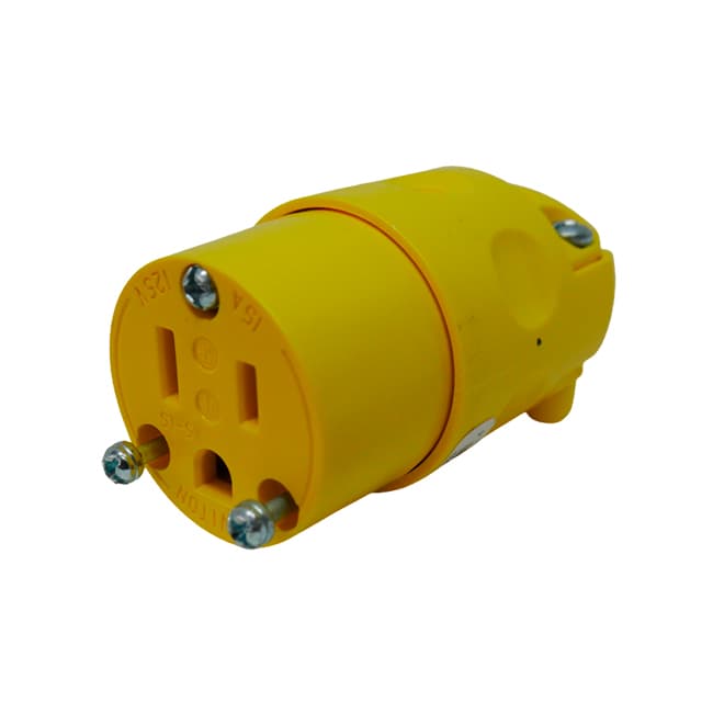 Toma aérea plano LEVITON 515CV · 2x15A+T 125/250V NEMA 5-15R PVC amar