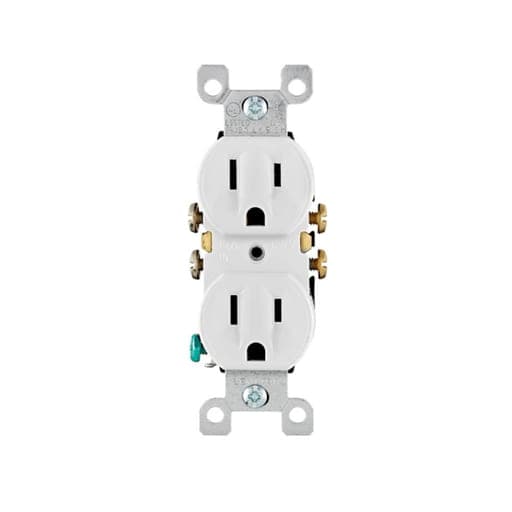 Toma doble empotrable L/T LEVITON 5320-WCP · 15A 125V blanco