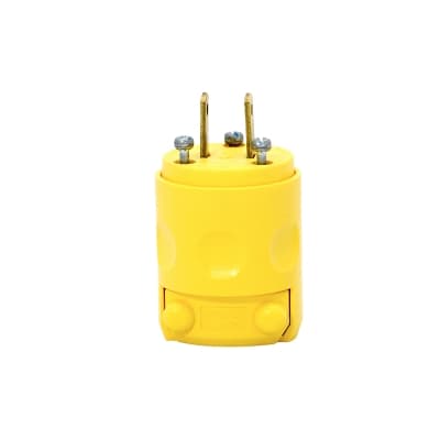 Enchufe plano LEVITON 115PV · 2x15A 125/250V NEMA 1-15P PVC amarillo