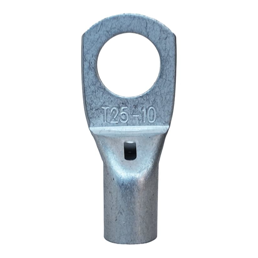 Terminal ojal de compresión estañado LONGYI T25-10 · 25mm² perno M10