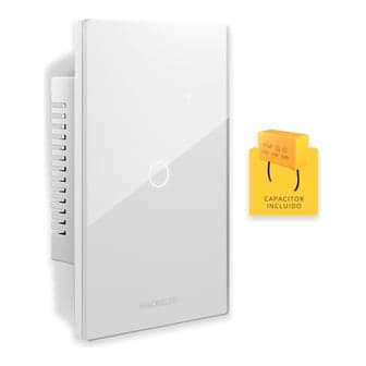 Placa interruptor táctil smart MACROLED ROMA-S-1CH-B · blanco 1 canal 90-250VAC max 10A
