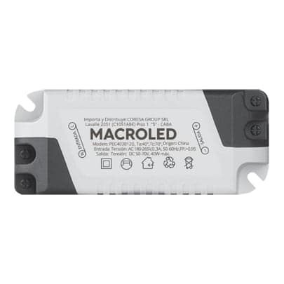 Driver para panel MACROLED PEC4030120DR · 30x120 40W entrada AC180-265V salida DC60-80V FP0.9