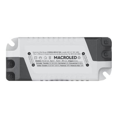 Driver para panel MACROLED PEC30120DR · 30x120 48W entrada AC180-265V salida DC60-80V FP0.9