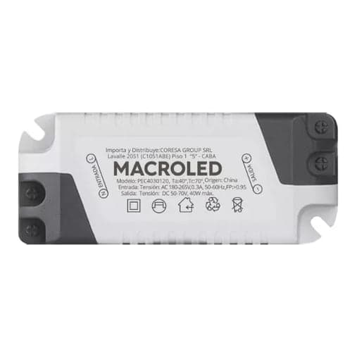 Driver para panel LED MACROLED P48-605-PMMA-4800LM-DR · 48W entrada 100-260VAC FP0.98