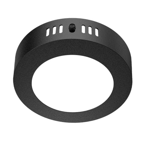 Imagen referencial de la serie: Downlight LED MACROLED NPR06CW · negro circular adosable 6W 85-265VAC luz fría 6000K