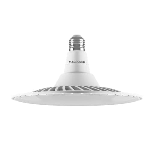 Imagen referencial de la serie: Foco LED tipo ufo MACROLED L-UFO-40W-E27-WW · 40W E27 85-265VAC luz cálida 3000K