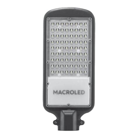 Luminaria LED alumbrado público MACROLED SL-50W-CW · 50W, 100-265VAC, luz fría 5700K FP0.9 CRI8