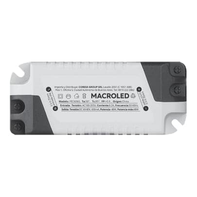 Driver para panel MACROLED PEC6060DR · 60x60 48W entrada AC180-265V salida DC60-80V FP0.9