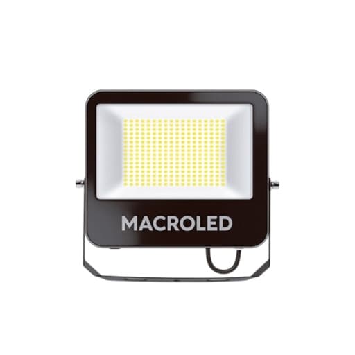 Reflector LED MACROLED EFLG2-200W-CW · negro 200W 160-265VAC luz fría 6500K, 110lm, IP65, fp 0.9