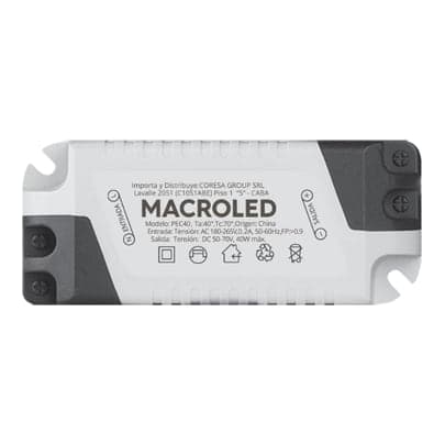 Driver para panel MACROLED PEC40DR · 60x60 40W entrada AC180-265V salida DC50-70V FP0.9