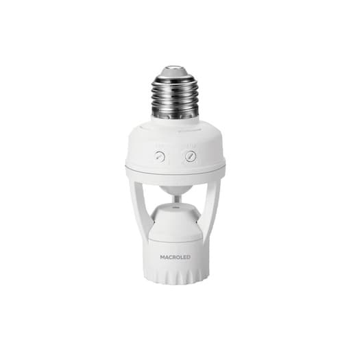 Sensor de movimiento MACROLED SMPL-360-6M-E27 · E27 110-240VAC 60W max, 6m de alcance, 360°